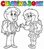 Coloring book with two students