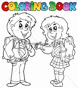 Coloring book with two students