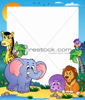 Frame with tropical animals 1