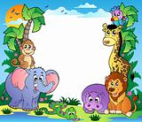 Frame with tropical animals 2