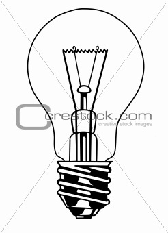 vector light bulb on white background