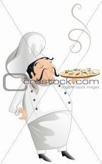 chef with pizza 