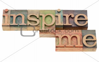 inspire me in letterpress type