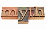 myth in letterpress type