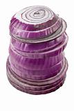 Tower of red onions