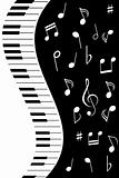Music notes with piano