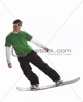 Snowboarder isolated on white