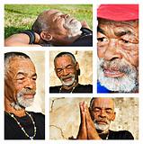Senior African man - collage with different portraits.