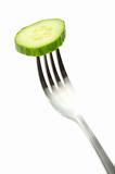 cucumber on fork