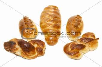 Five baked patties