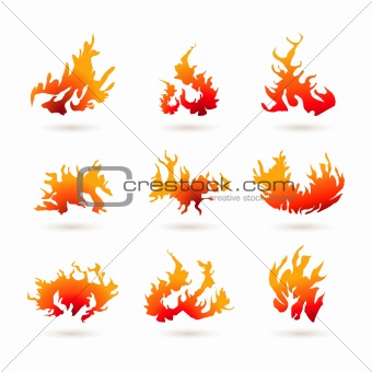 different shapes of fire