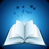 open book with stars