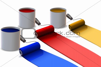 colorful paint rollers