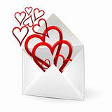 loving hearts in envelope