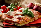 Pizza with Cherry Tomatoes and Buffalo Mozzarella