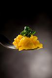 Fork with risotto with saffron