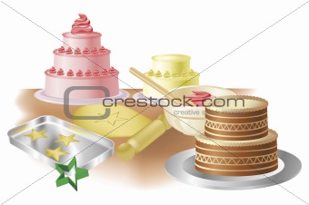 Baking cakes and cookies