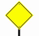 Isolated Blank Yellow Graphic Street Sign