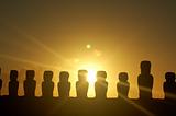Moai of Easter Island at Sunrise