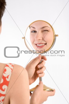 Wink in mirror