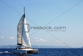 Catamaran in regatta