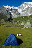 Couple tent mountain