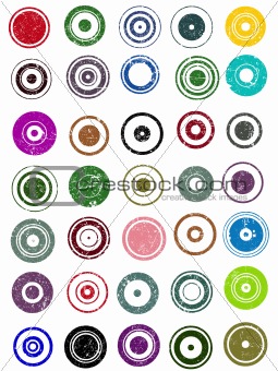 35 Grunge Circle Graphic Elements