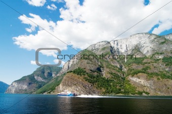 Norway Fjord Scenic with Ferry