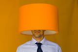 Lamp head businessman