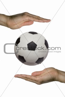 Holding the Soccer ball