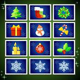 Vector Christmas Stamp Collection