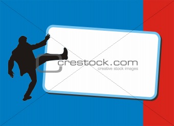 Banner with silhouettes of businessman