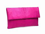 Pink leather evening clutch