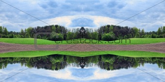 Rural landscape (double mirror effect).