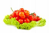 Tomatoes cherry and green salad
