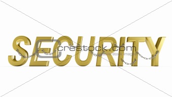 "SECURITY" word with chain.