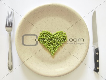 Peas on plate