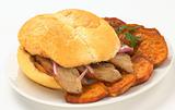 Peruvian Sandwich Called Pan con Chicharron