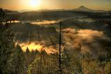 Sunrise Over Mount Hood One Foggy Morning 