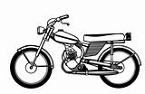 vector silhouette moped on white background