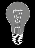 vector light bulb on black background