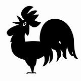 vector silhouette cock on white background