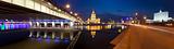  Night Moscow.  Moscow River. Hotel Ukraine and the House of Gov