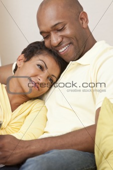 Happy African American Man & Woman Couple 