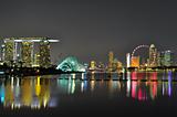 Colourful cityscape at Marina Bay, Singapore