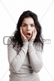 Astonished young woman
