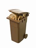 Recycling bin with cardboard paper