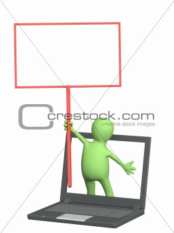 Puppet with information board