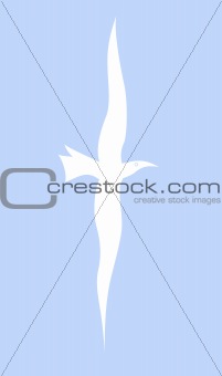 vector silhouette of the bird in sky