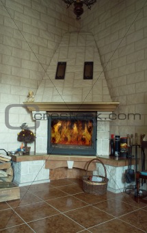 traditional fireplace